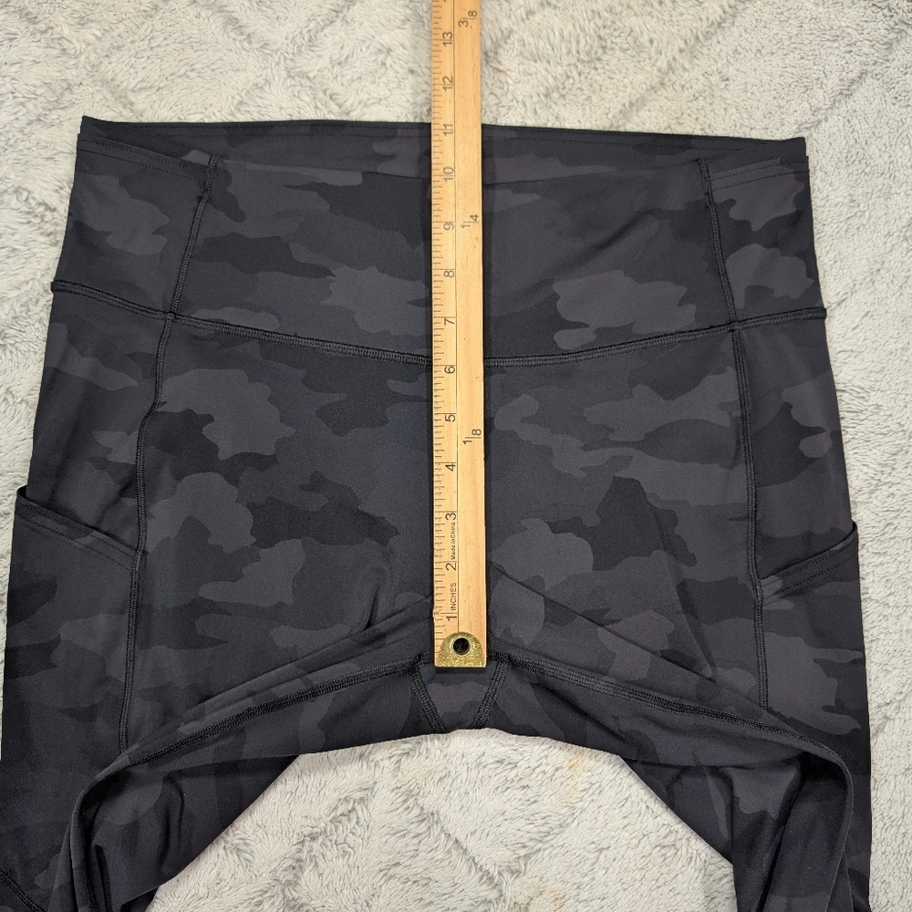 Lululemon Leggings Womens 12 Gray Incognito Camo Fast Free Hi Rise Crop 23” - Picture 5 of 12